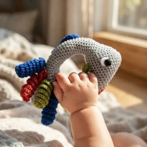 Chocalho Peixe Colorido Amigurumi - Artesanato e Personalizados