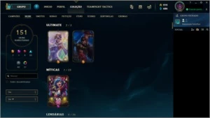 Conta de LoL lv 320 com 151 skins (2 ultimates, udyr e lux) - League of Legends