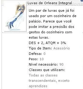 Ragnacool Luva de Orleans 2x - Ragnarok Online