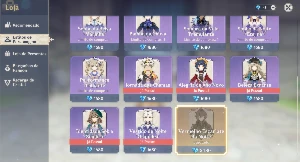 [Ar 60 - Na] 26 Personagens 5* (+ Constelações) / 16 Armas 5 - Genshin Impact