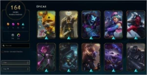 Conta com 164 skins, sendo 11 lendarias, as melhores - League of Legends LOL