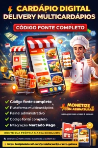 CARDÁPIO DIGITAL DELIVERY MULTICARDÁPIOS – CÓDIGO FONTE - Outros