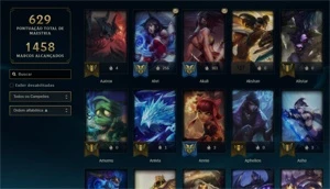 Conta LoL com 1351 skins criada desde 2013 - League of Legends