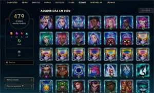 Conta LoL com 1351 skins criada desde 2013 - League of Legends