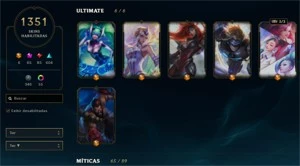 Conta LoL com 1351 skins criada desde 2013 - League of Legends