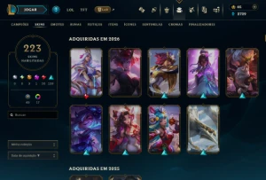 Unranked com 155 Champs e 223 Skins ( Sup / ADC / JG ) - League of Legends LOL