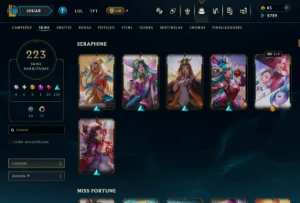 Unranked com 155 Champs e 223 Skins ( Sup / ADC / JG ) - League of Legends LOL