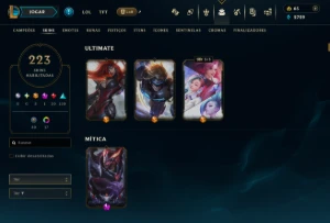 Unranked com 155 Champs e 223 Skins ( Sup / ADC / JG ) - League of Legends LOL