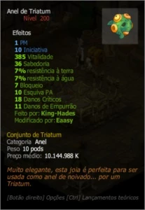 ANEL DE TRIATUM EXO 1PM E 10 INICIATIVA - Dofus