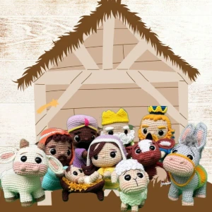 Enfeite Presépio de Natal Completo Amigurumi