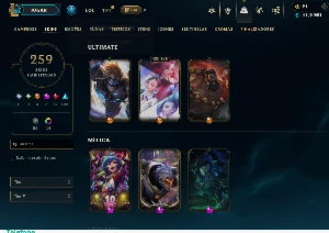 Conta no lol, Platina season passada 259 skins
