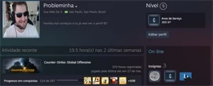 Conta CSGO Prime Com Patente +200 Wins 400 Horas de Game & - Counter Strike
