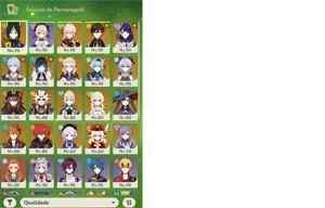 AR 59 com 45 personagens e 13 armas 5* e 91 tiros - Genshin Impact
