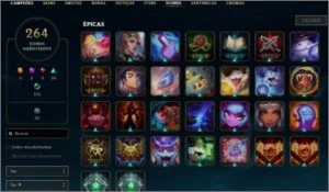 CONTA LEAGUE OF LEGENDS TODAS AS SKINS RARAS LOL