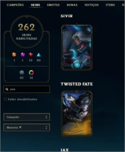 CONTA LEAGUE OF LEGENDS TODAS AS SKINS RARAS LOL