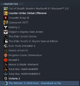 Conta Steam diversos jogos
