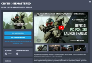 Vendo Key Steam Crysis 3 Remastered
