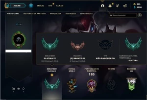 Conta Platina 4 com 87 Champs e 47 Skins - League of Legends LOL