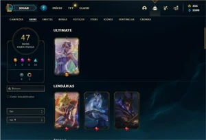 Conta Platina 4 com 87 Champs e 47 Skins - League of Legends LOL