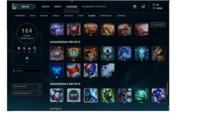 V>CONTA LOL>104SKINS (RAMMUS REI)>PLATINA 3>R$250> - League of Legends