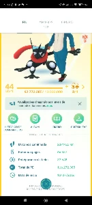 Lvl 44 Xp 47 Ano 2016 126 Lendarios 417 Brilhantes - Pokemon GO