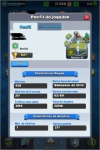 Clash Royale LVL 10 - Arena 10 c lendárias. APENAS PARA IOS.
