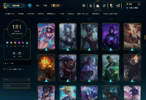 Conta com 181 skins com a Riven emissaria da luz croma verme - League of Legends LOL
