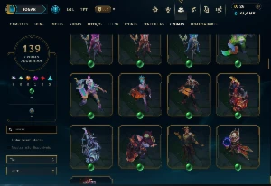 Conta com 181 skins com a Riven emissaria da luz croma verme - League of Legends LOL