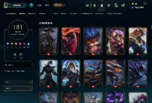 Conta com 181 skins com a Riven emissaria da luz croma verme - League of Legends LOL