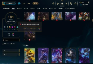 Conta com 181 skins com a Riven emissaria da luz croma verme - League of Legends LOL