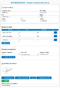 Gerador de recibos off-line, recibos de vendas não fiscal