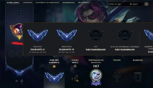 conta diamante 4 soloq e diamante 2 flex, upada a mão - League of Legends LOL