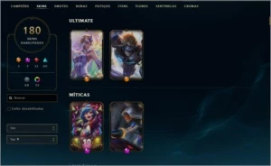 Conta Platina com 145 campeões, 180 skins - League of Legends LOL