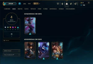 Ferro 1 com 25 Champs e 4 Skins - League of Legends LOL