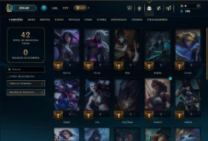 Ferro 1 com 25 Champs e 4 Skins - League of Legends LOL