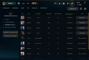 Ferro 1 com 25 Champs e 4 Skins - League of Legends LOL