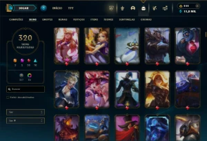 Ferro 2 com 150 Champs e 320 Skins + 20 Maestrias 7 - League of Legends LOL