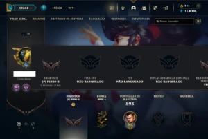 Ferro 2 com 150 Champs e 320 Skins + 20 Maestrias 7 - League of Legends LOL