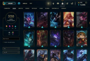 Ferro 2 com 150 Champs e 320 Skins + 20 Maestrias 7 - League of Legends LOL