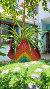 Cestinha / Suporte para Vaso em Crochê - Artesanato e Personalizados