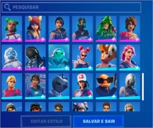 conta de fortnite com 79 skins e 70 picaretas
