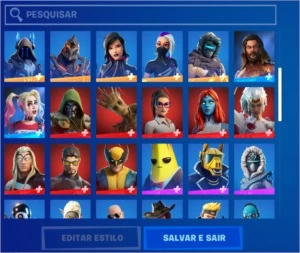 conta de fortnite com 79 skins e 70 picaretas