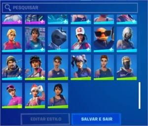 conta de fortnite com 79 skins e 70 picaretas