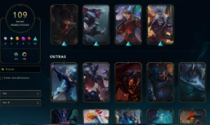 conta Sett e Zoe prestígio + Pyke das cinzas - League of Legends LOL