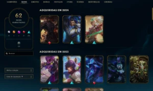 Conta Mestre 80% Win Rate / 62 Skins / Lvl 322 / Aberto A Of - League of Legends LOL