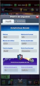 CONTA CLASH ROYALE NÍVEL 12