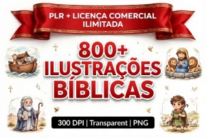 800+ Ilustrações Bíblicas Infantis Com Direitos Plr - Outros