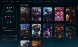 CONTA LOL MMR DIAMANTE NV204 QUASE TODOS OS CHAMPS 117 SKINS - League of Legends