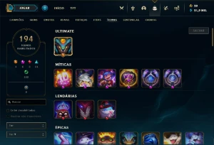 Conta LOL Full Champ Platina - League of Legends