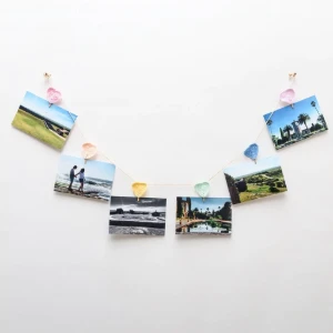 Varal de corações para fotos - Artesanato e Personalizados